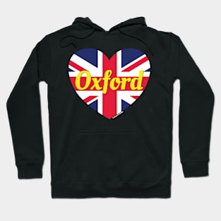 Oxford England UK British Flag Heart Hoodie